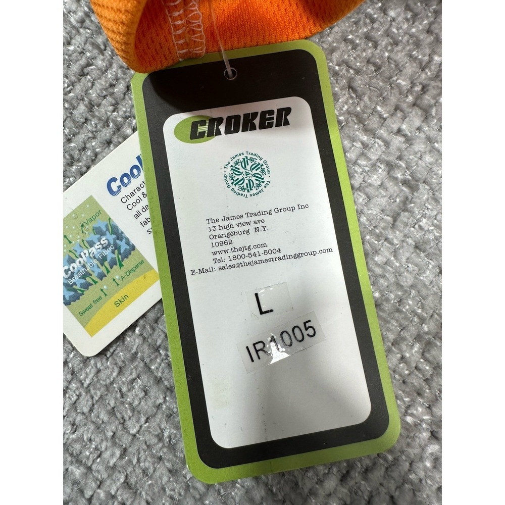 Croker Ireland Rugby Jersey Mens Large Green Orange Polo Shirt NWT Read - Picture 9 of 16